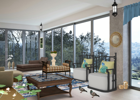 #AsianStyle living room Design Rendering