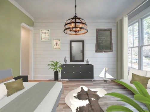 #Green Beachy Bedroom