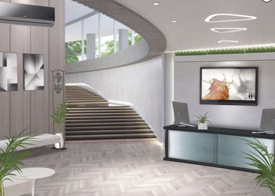 #Modern Hotel Lobby Design Rendering