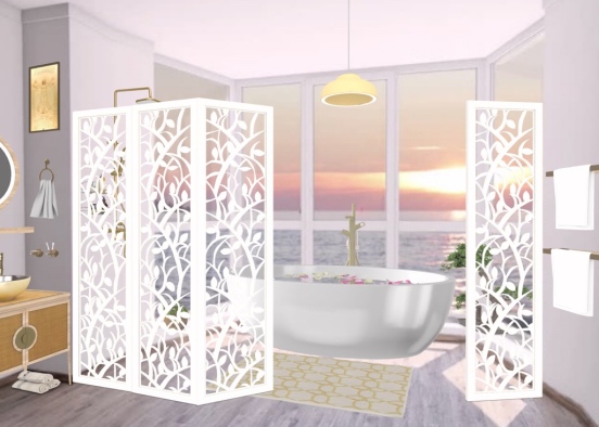 #Relaxing Rustic Bathroom Design Rendering