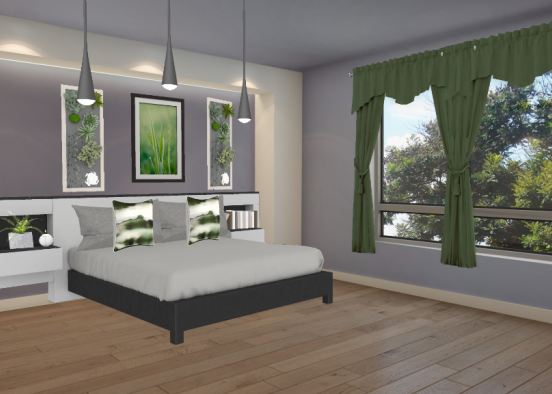 Army green bedroom Design Rendering