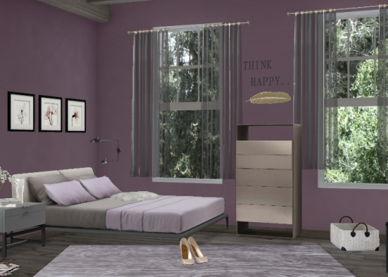 Purple room  Design Rendering
