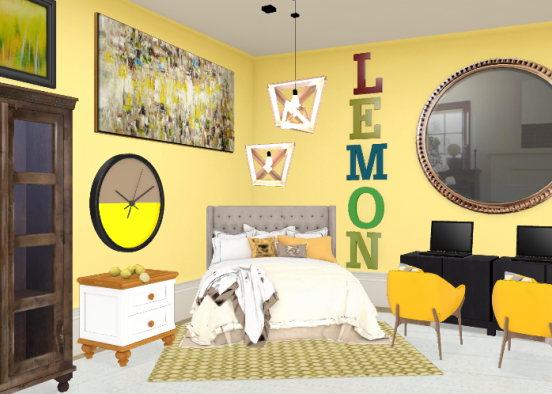 Lemon Kid's Bedroom 🍋🍋🍋🍋🍋 Design Rendering