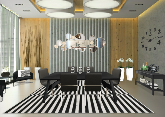Black & white dining 🐼🖤🐼🖤 Design Rendering
