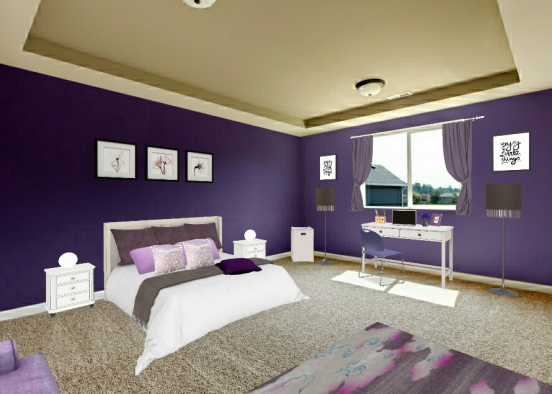 Purple bedroom 🦑🍇💜 Design Rendering
