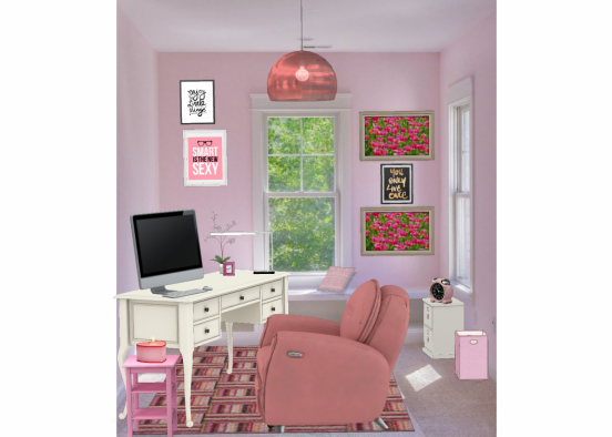 Pink office Design Rendering