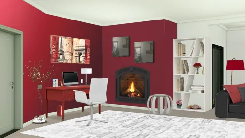 Office and living room😊