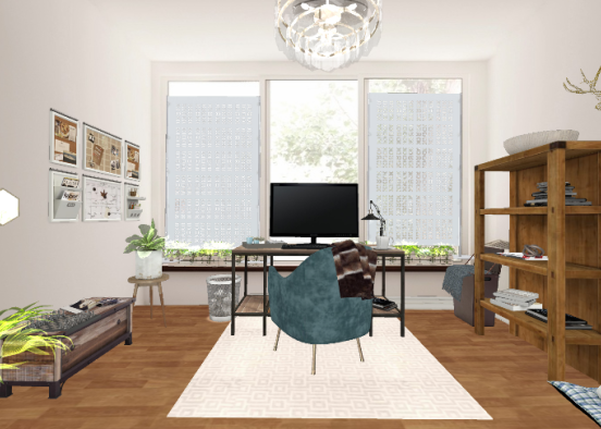 Bedroom office Design Rendering