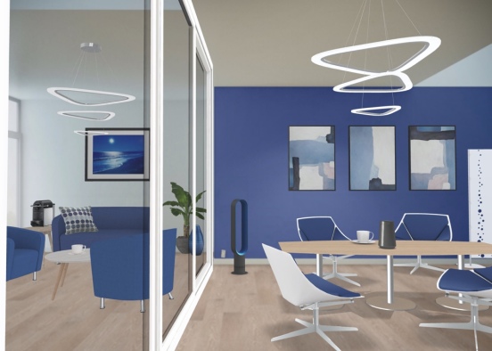 Pantone 2020 Classic Blue Office Design Rendering