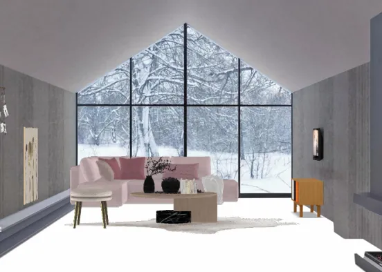 Winter livingroom Design Rendering