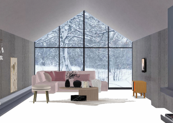Winter livingroom Design Rendering