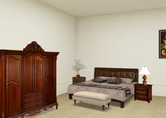Antique bedroom Design Rendering