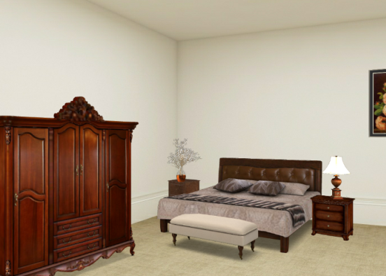Antique bedroom Design Rendering