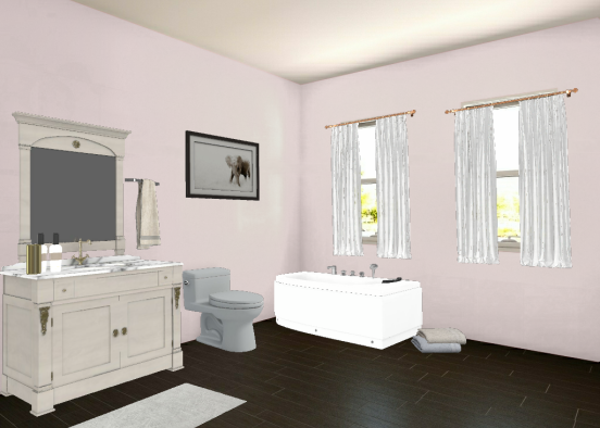 Gray bathroom Design Rendering