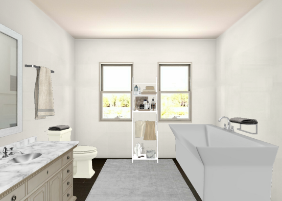 White and gray bath Design Rendering