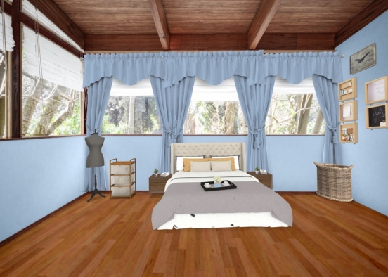 forest style bedroom Design Rendering