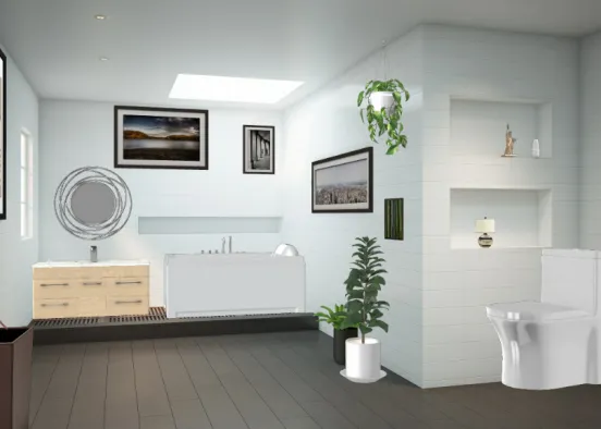 It's bathroom for big family! Design Rendering