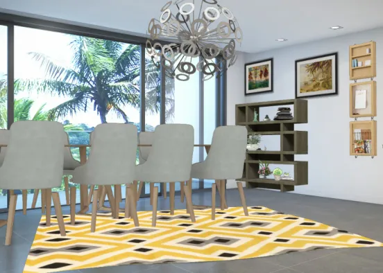 Amazing dining room for eight poeples! Design Rendering