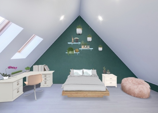 greenery bedroom Design Rendering