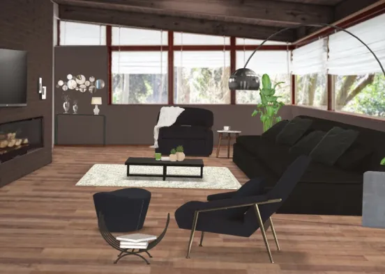 Dark and sweet living room 🖤❤️ Design Rendering
