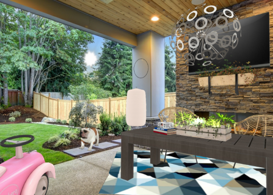 vlogger style outdoorsy area Design Rendering