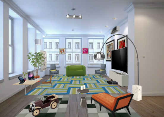Modern working livingroom do you like it? Design Rendering