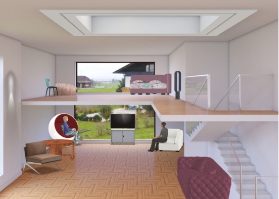 Average mansion living room  Design Rendering