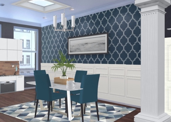 kitchen and dining room Design Rendering