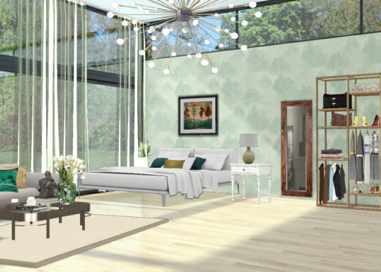 #green I really love this green bedroom it is sophisticated and glamorous what do you think about it ? Design Rendering