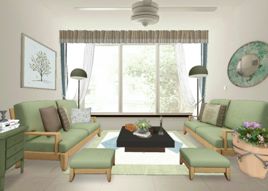#green don't you just love this green living room 😍😍 Design Rendering