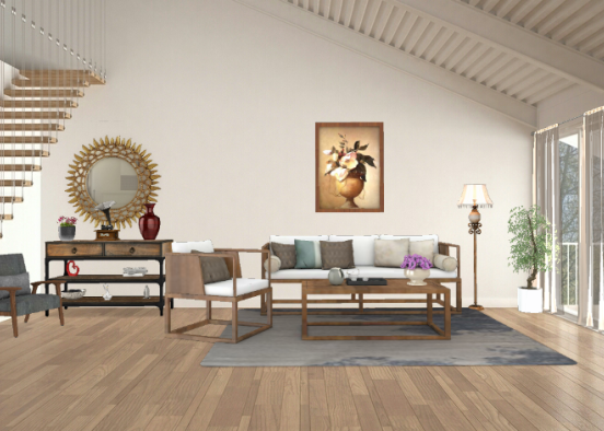 #living room  simple and glamorous  Design Rendering