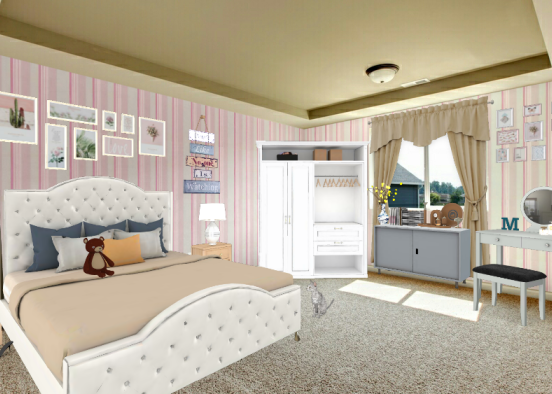 Dormitorio semi pink Design Rendering