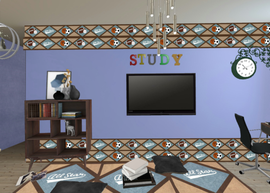 An All Star lover study room Design Rendering