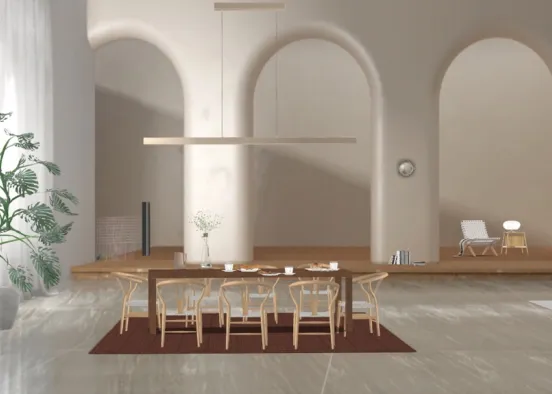 Neo Modern Living Room Design Rendering