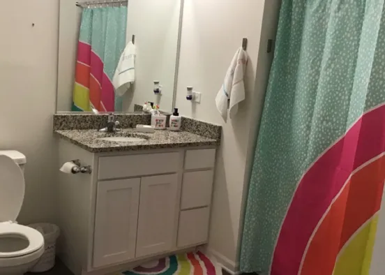 Rainbow bathroom  Design Rendering
