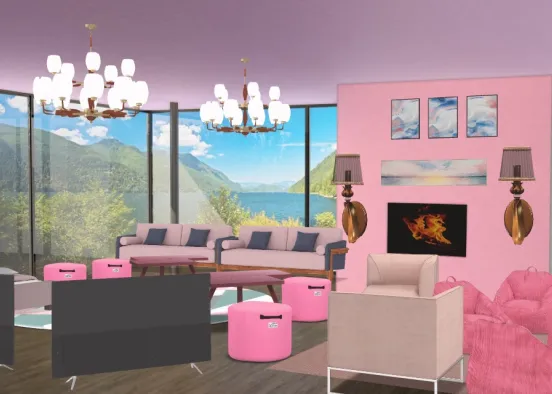 The Pink Chill Out Hang Room  Design Rendering