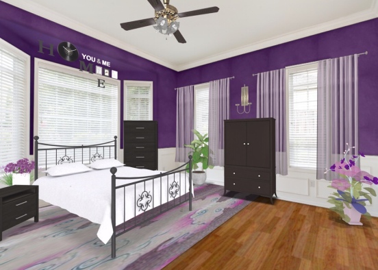 beautiful purple room  Design Rendering