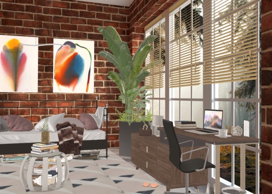 cozy office space  Design Rendering