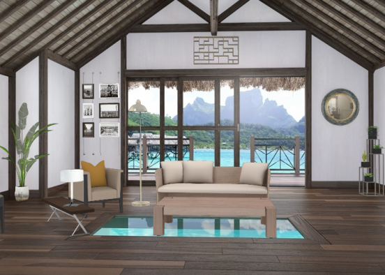 Tropical living room Design Rendering
