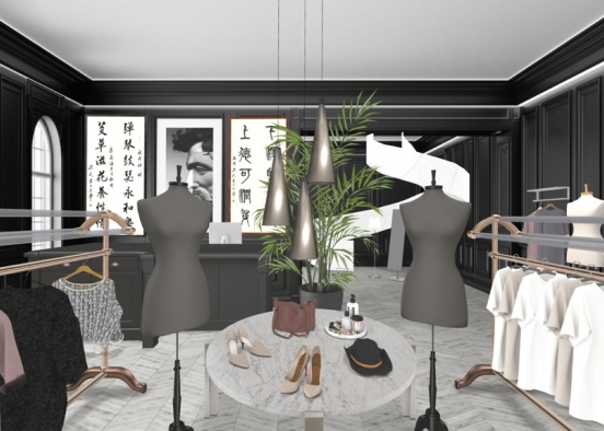 black & white boutique Design Rendering