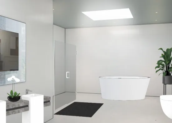 Grey bath Design Rendering