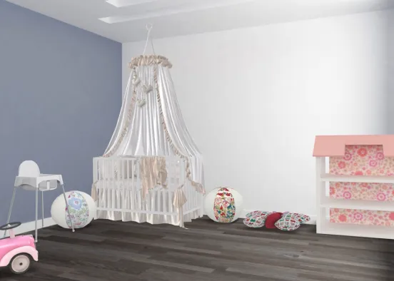 Baby Girl's Room Design Rendering