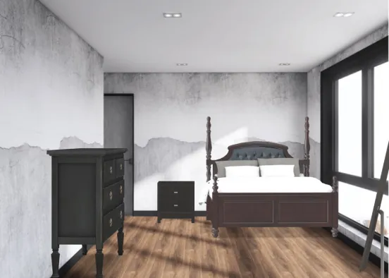 black guest room Design Rendering
