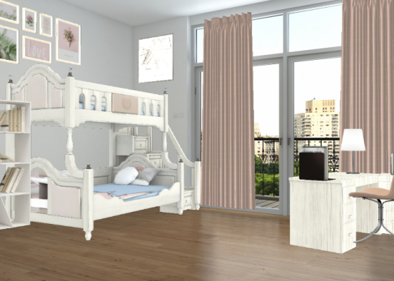 Dormitorio de dos niñas💙 Design Rendering
