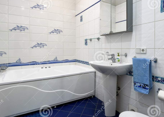 Bathroom Dolphin Design Rendering