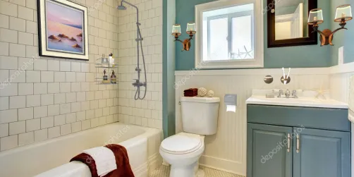 Retro bathroom in old cottege