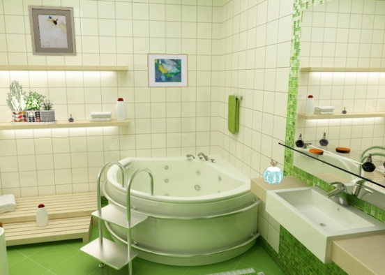 Greenen bathroom Design Rendering