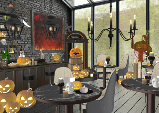 Halloween cafe Design Rendering