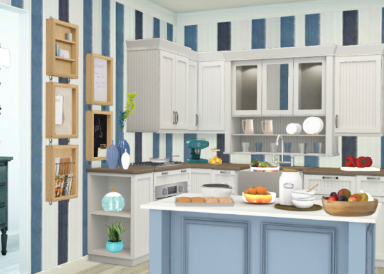 Blue mom's kitchen Design Rendering
