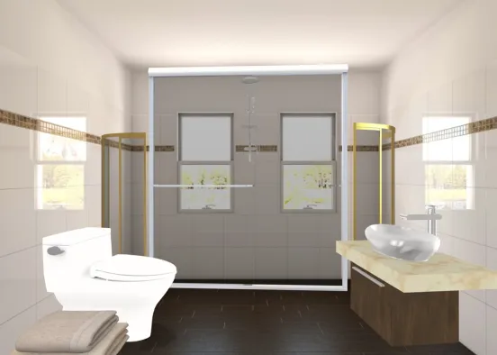 modern bathroom  Design Rendering